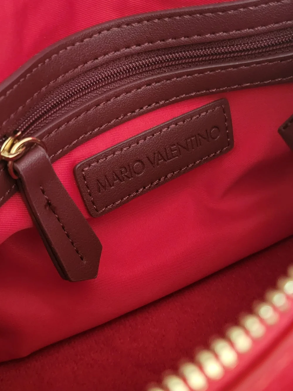 Valentino Medium Red Leather Top-Handle Bag with Logo Strap
